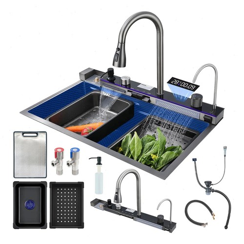 Led inset kitchen sink set - led,