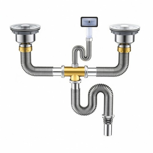 Double sink drain assembly - double,