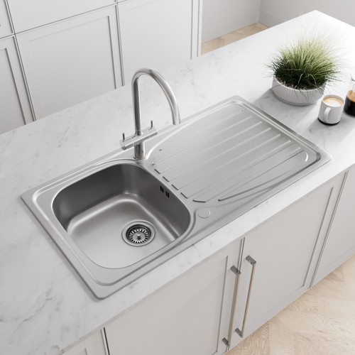 Stainless steel inset kitchen - stainless,