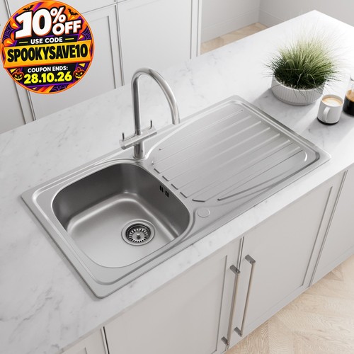 Stainless steel inset kitchen - steel,