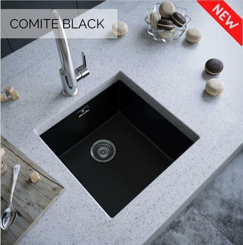 Matt black comite single bowl - comite,