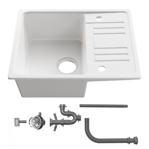 White quartz composite kitchen - quartz,
