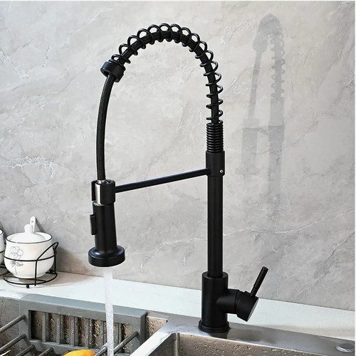 Matte black pull out spring - black,