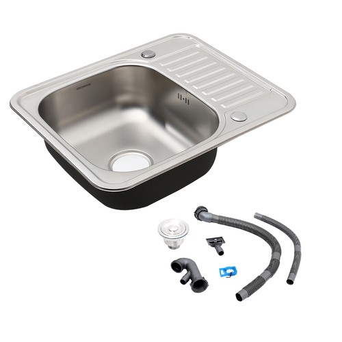 Stainless steel inset kitchen - steel,